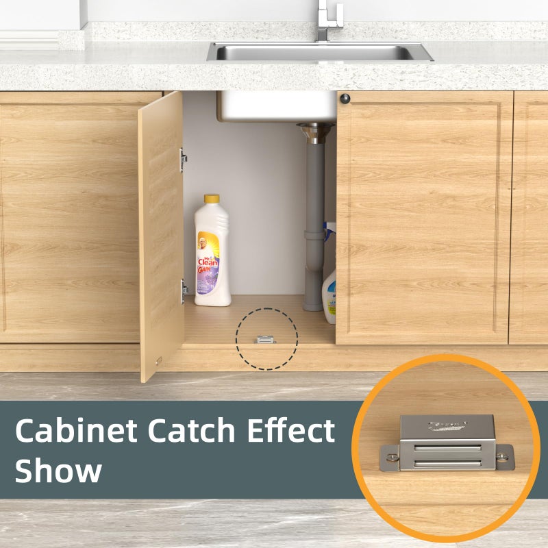 Jiayi Magnetic Cabinet Magnet Closure Jiayi 10 Pack Drawer Magnetic Latch 30 lbs Cupboard Latch Magnet Cabinet Door Catch Heavy Duty Kitchen Cabinet Magnetic Catch Closet Door Magnetic Catch - Image 5